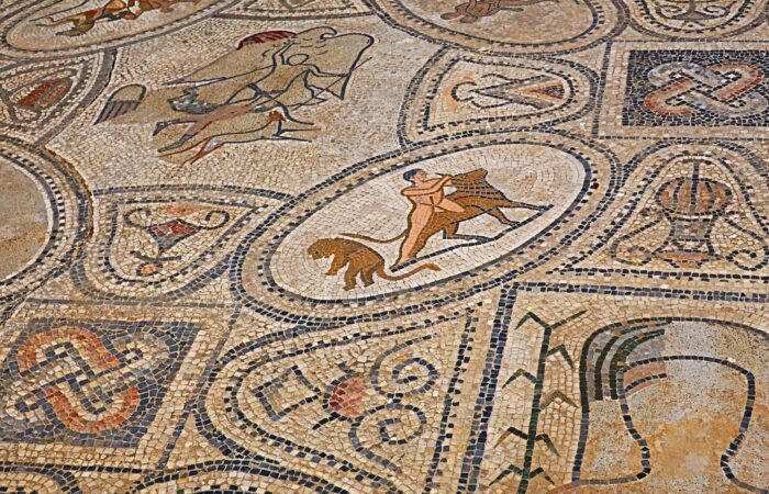 Ancient Roman mosaic at Volubilis, Morocco