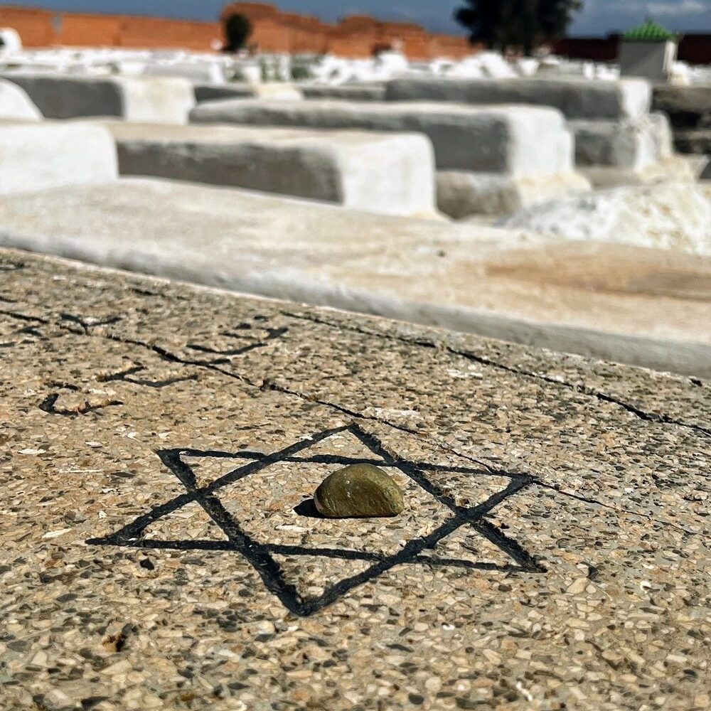 Star of David in Marrakech Jewish Cemetery Star of David on a tombstone in the Jewish cemetery of Marrakech