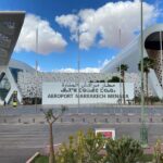 Marrakech Menara Airport terminal exterior in Morocco