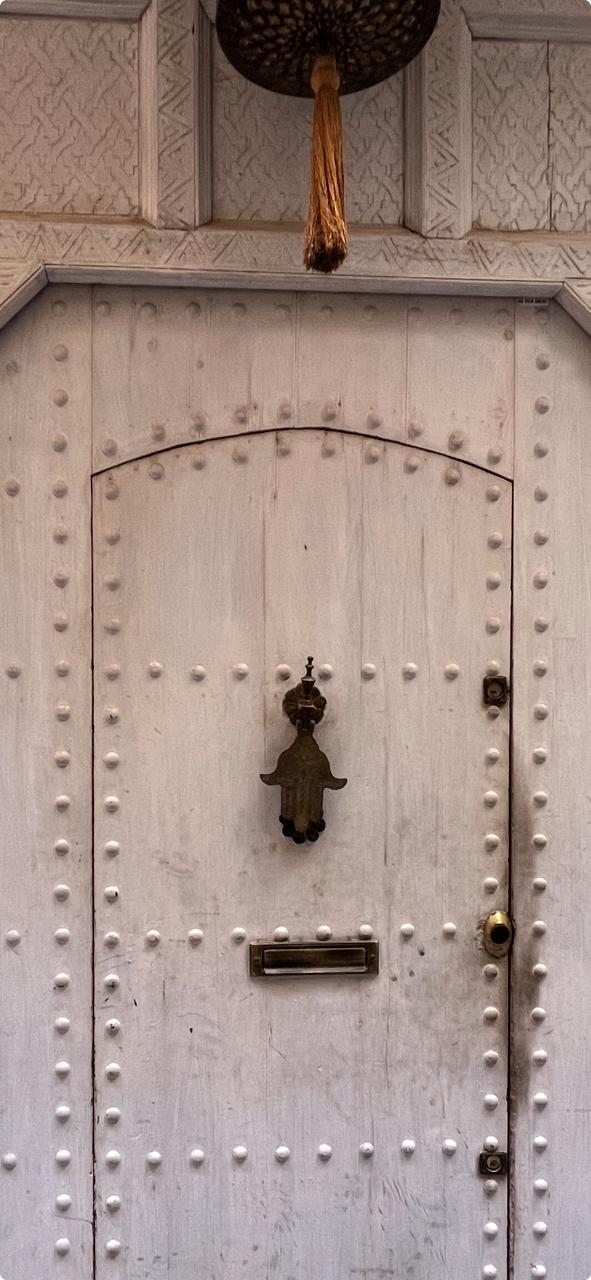 Traditional Hamsa (Hand of Fatima) symbol from Morocco, used for protection and blessings.