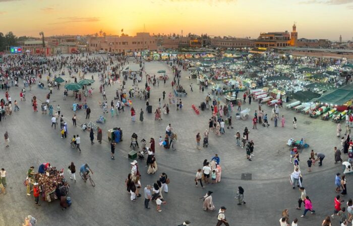 Marrakech Jemaa el-Fna square at sunset for Casablanca Port day tour